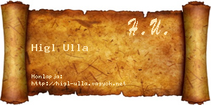 Higl Ulla névjegykártya